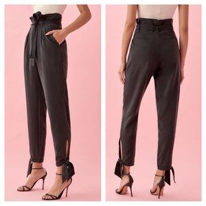 Reformation Avalon Tie-Leg Paperbag Waist Pant